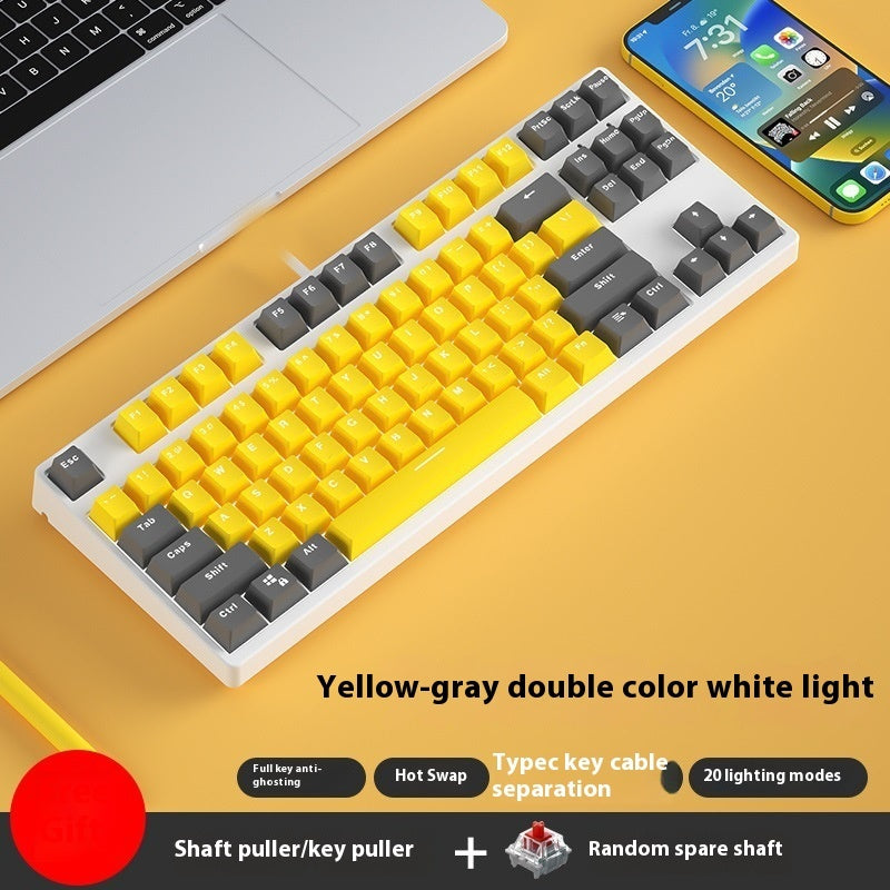87 Key Wired Two Colors Mechanical Keyboard