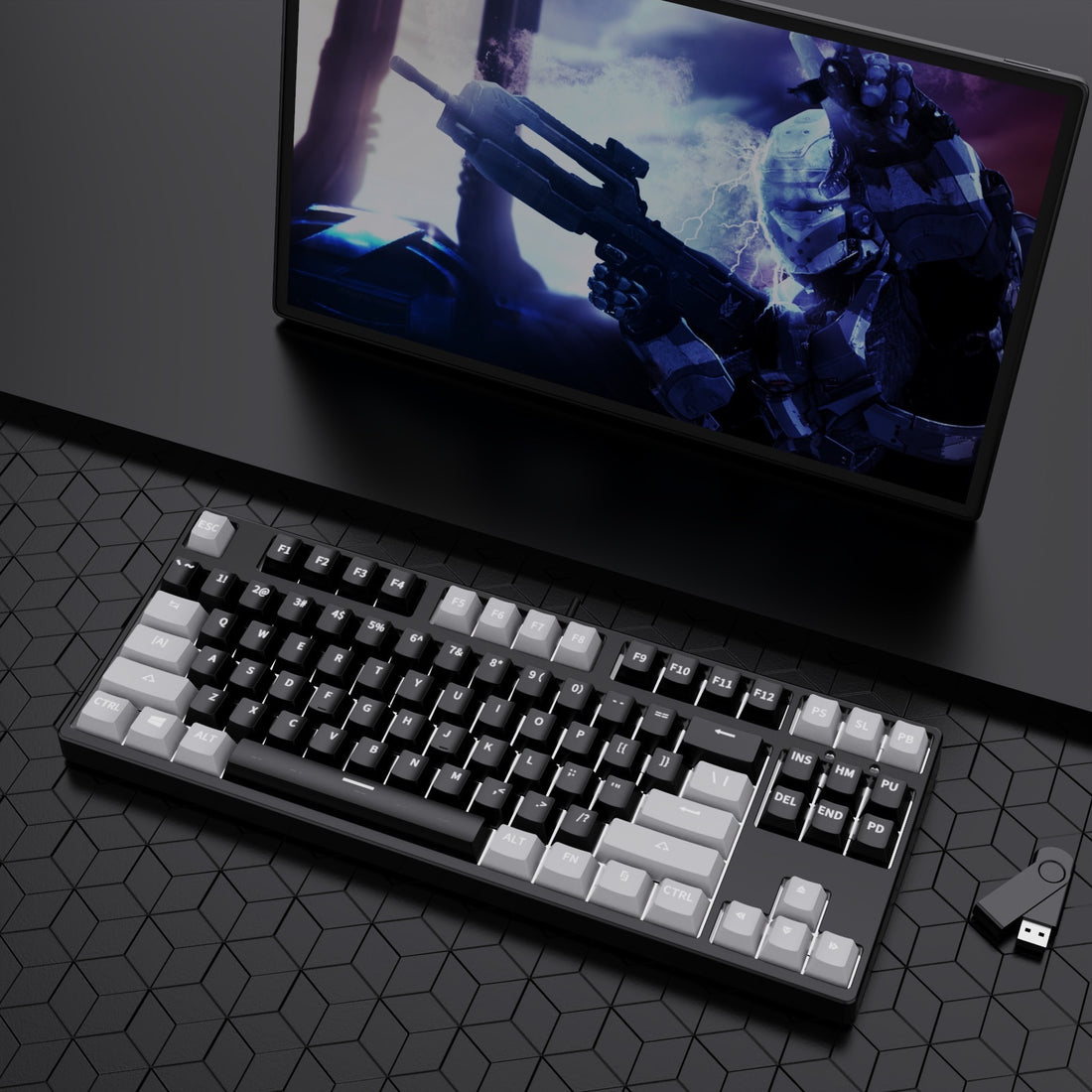 87 Key Wired Two Colors Mechanical Keyboard