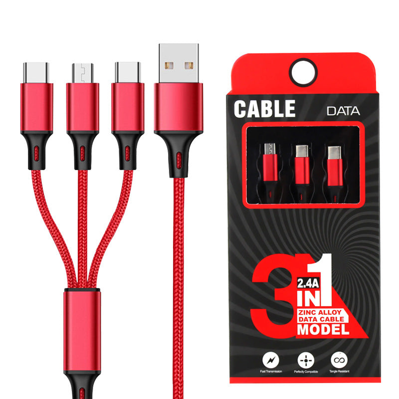 One for three charging data cable