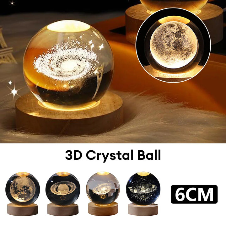 Starry Sky Crystal Ball Moon Projection Night Lamp Ambient Light