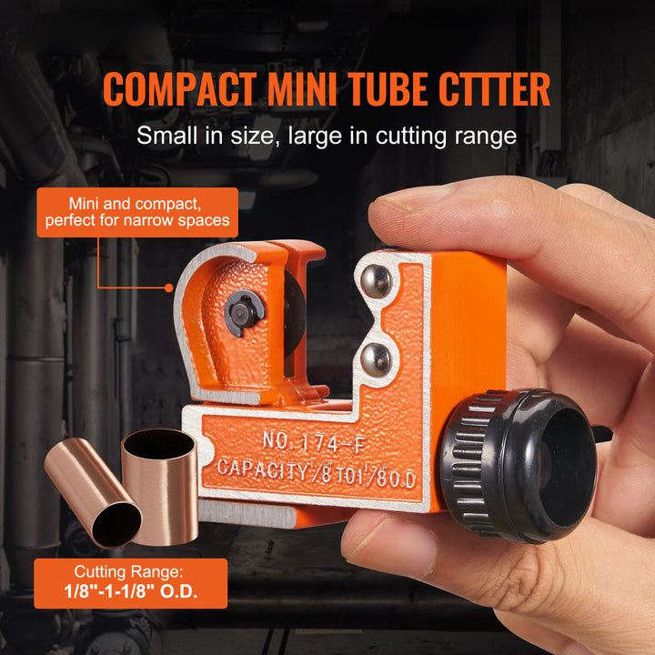 VEVOR Mini Tubing Cutter Heavy Duty Copper Pipe Cutter SKD Blade Compact Tool