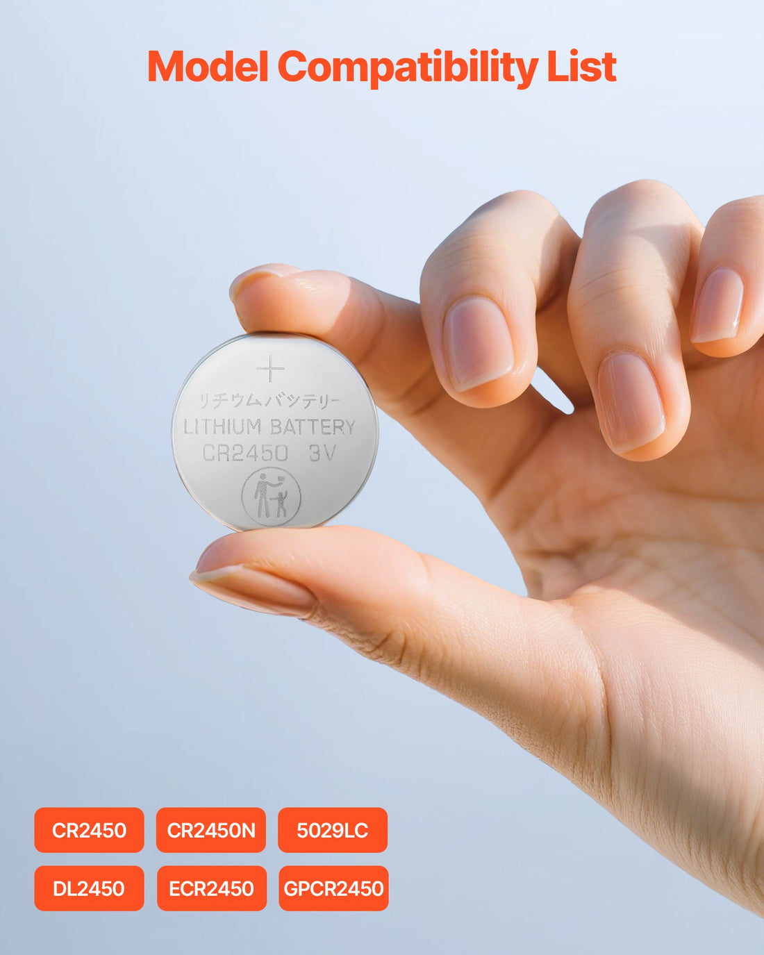 CR2450 Lithium Coin Battery 3V 20-Pack Long Lasting Non-Mercury Cell Batteries
