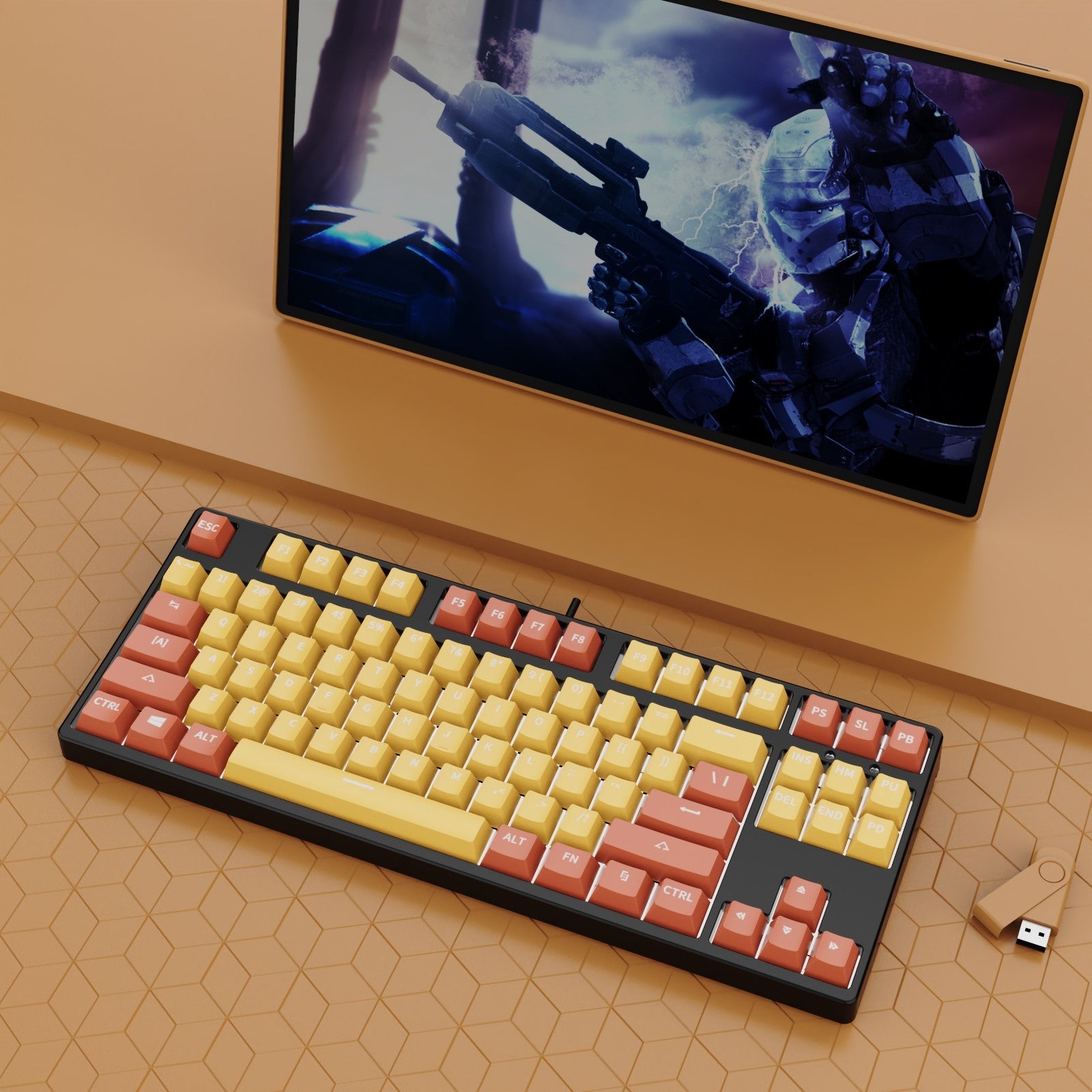 87 Key Wired Two Colors Mechanical Keyboard