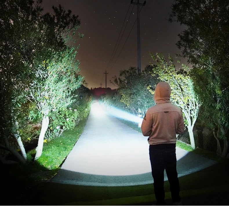 Rechargeable Super Bright LED Flashlight Outdoor Xenon Focusing Lamp