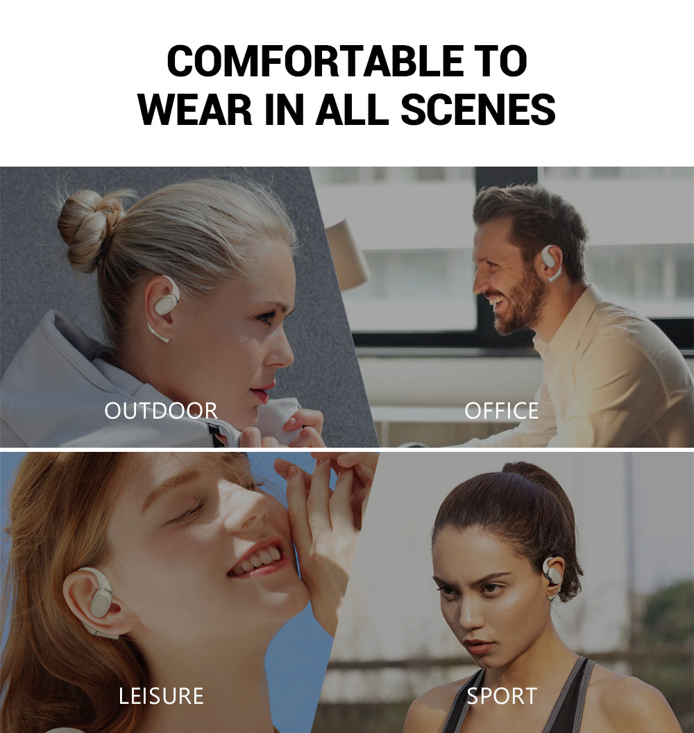 OWS 5.3 Open-Ear Wireless Earbuds Stereo Sports 8H Playtime LED Display Case