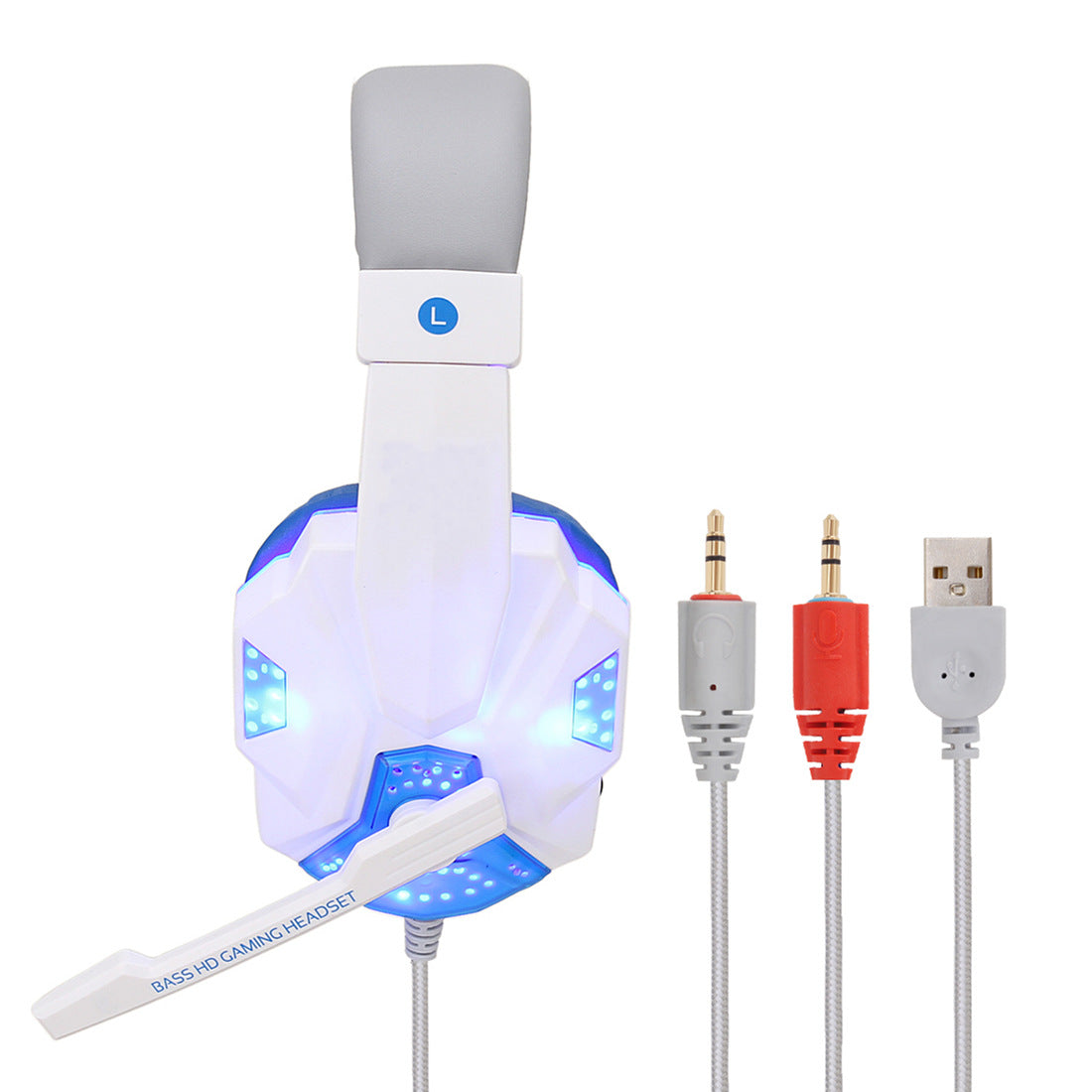 7.1 Wire-controlled Headset Light-emitting Headphones