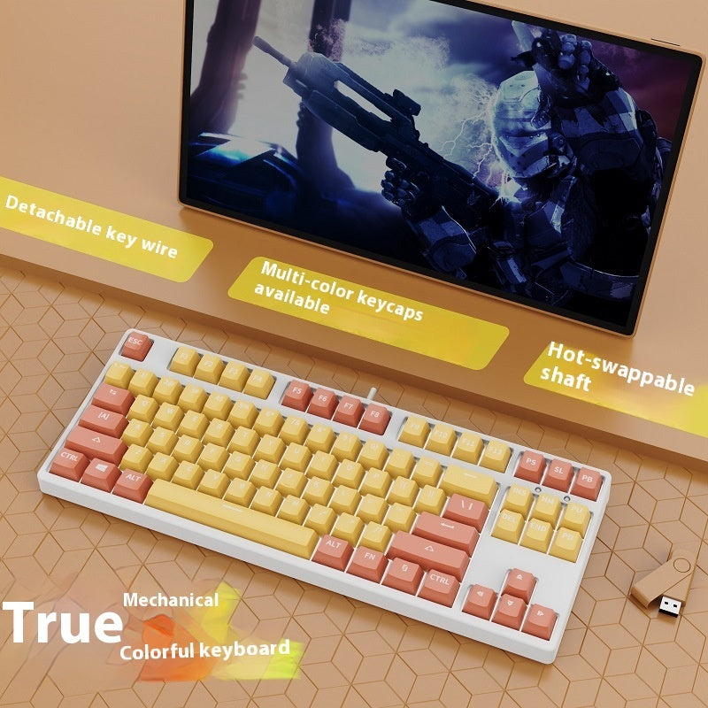 87 Key Wired Two Colors Mechanical Keyboard