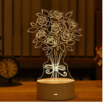 3D Acrylic USB LED Night Light Neon Lamp for Home and Gifts