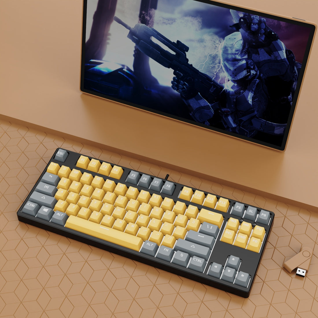 87 Key Wired Two Colors Mechanical Keyboard