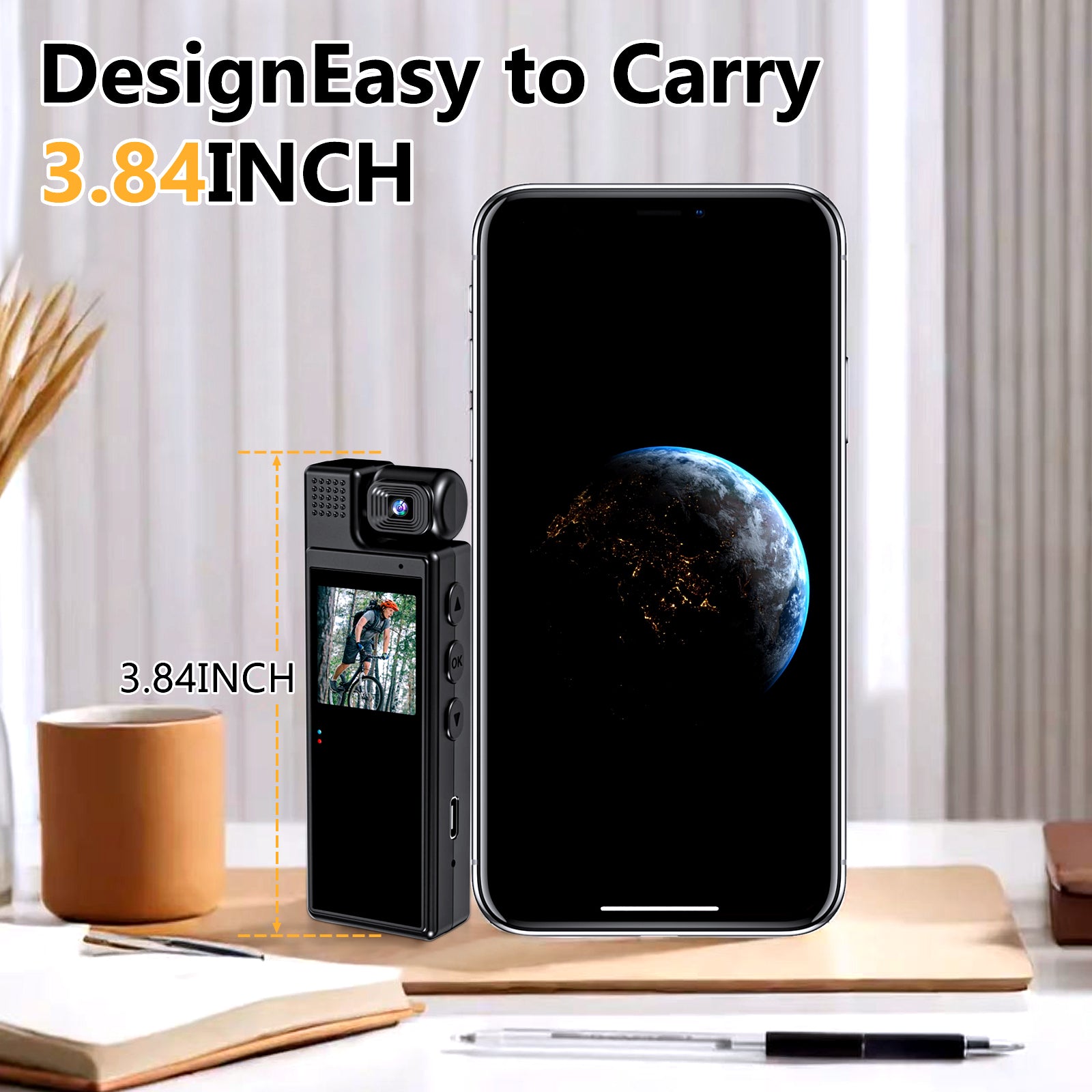 1080P HD Wearable Body Camera With Rotatable Lens