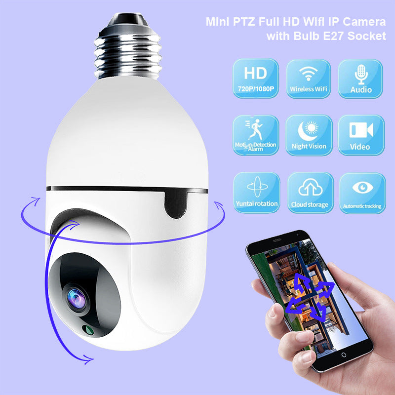 Yilot Bulb WiFi Camera Shaking Head Home Security Monitor