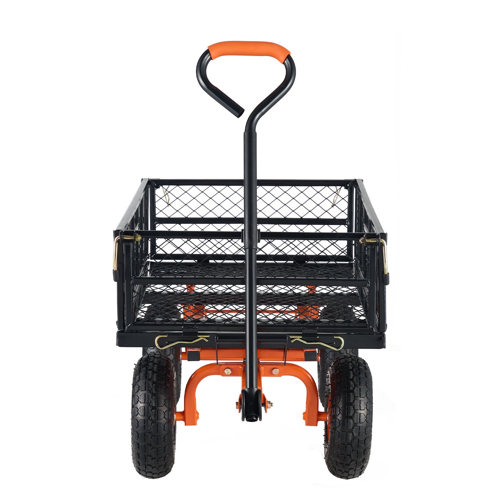 VEVOR Dump Cart Metal Garden Wagon 400 Lbs Capacity 2-In-1 Handle 10-Inch Tires