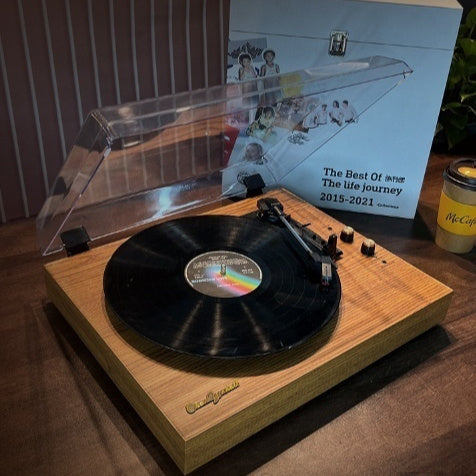 Retro Bluetooth Vinyl Record Player Phonograph Integrated Audio System