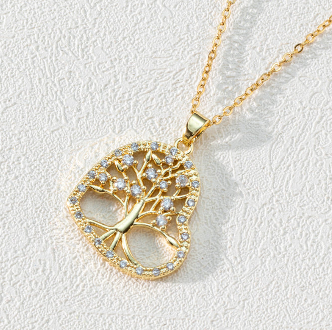Tree Of Life Rhinestone Necklace Pendant Fashion Jewelry Gift