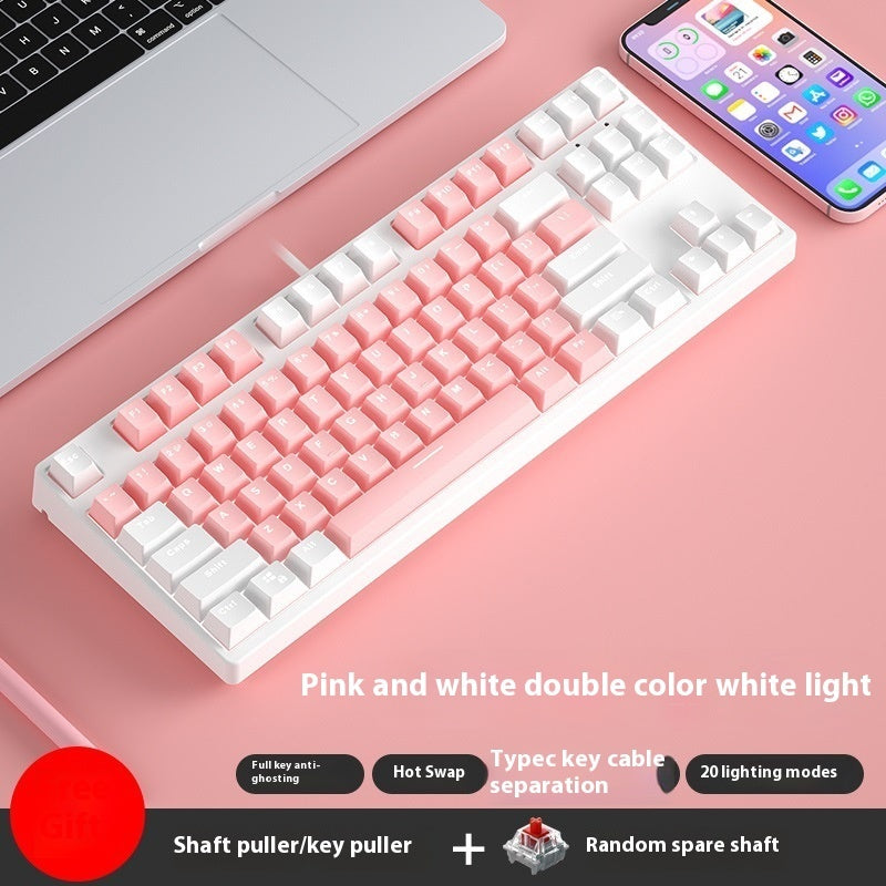 87 Key Wired Two Colors Mechanical Keyboard