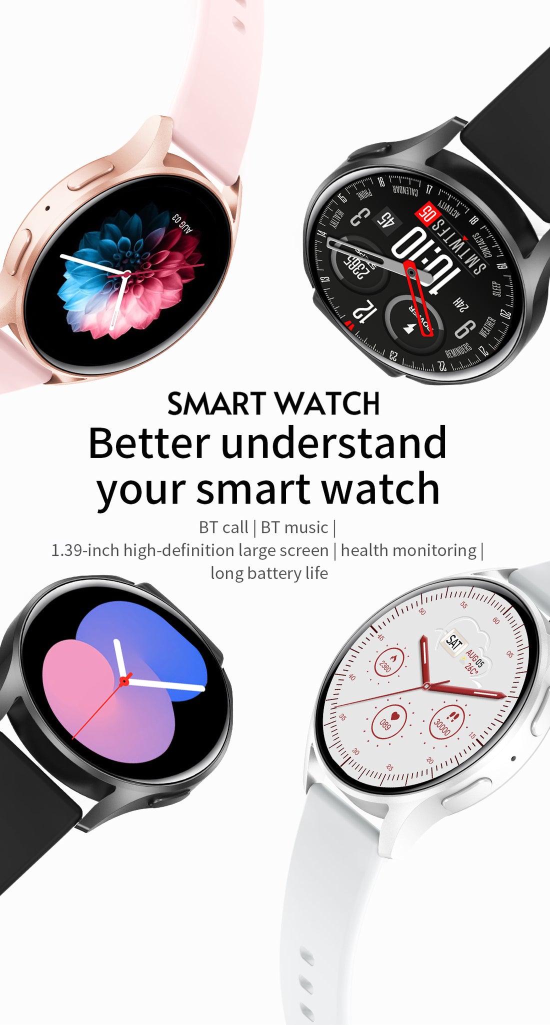 Trendy Smart Watch With Call Answering Fitness Tracker Pedometer Notifications
