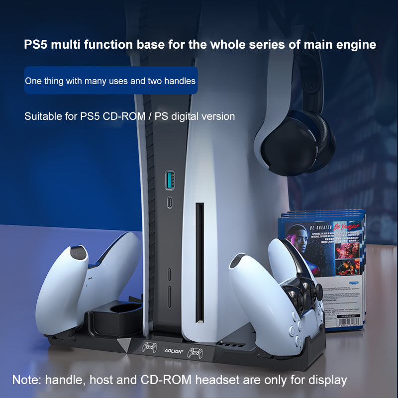 PS5 Controller Charging Base Multi-Function Stand Earphone Disc Storage Rack