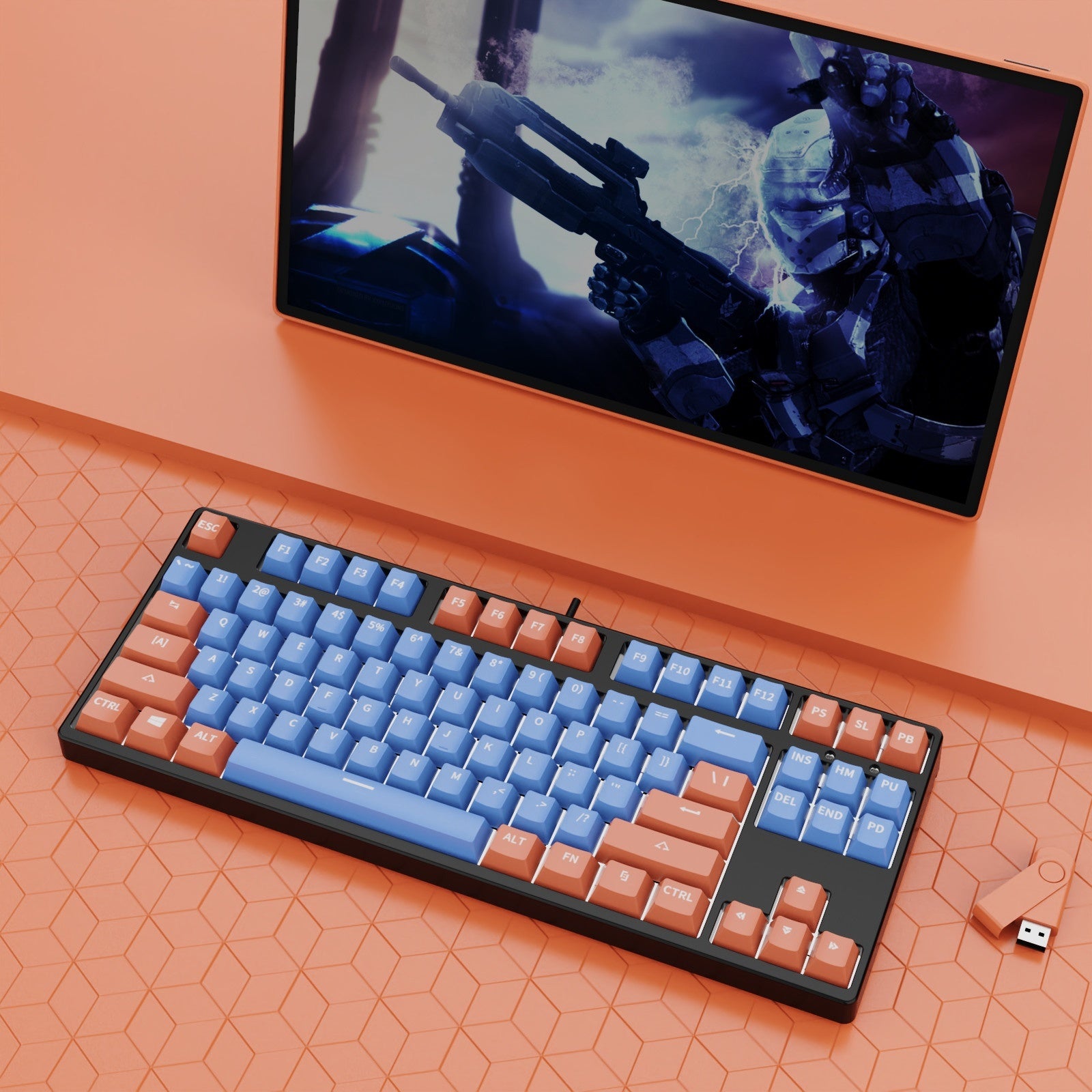 87 Key Wired Two Colors Mechanical Keyboard