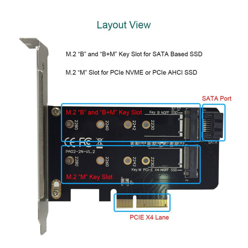 M.2 SSD Adapter Expansion Card PCIe Converter