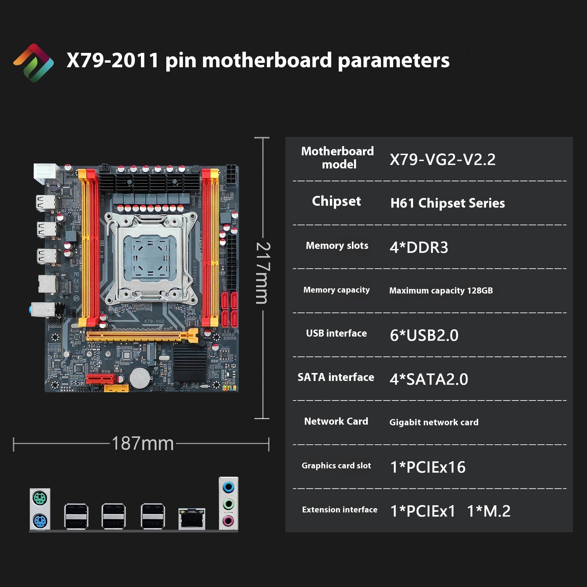 2011 Pin DDR3 Desktop Motherboard Quad Slot Computer Board