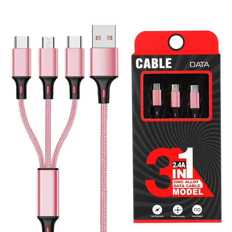 One for three charging data cable