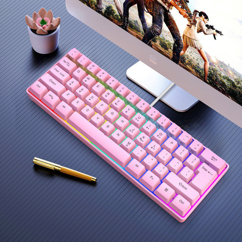 RGB Lighting 61 Keys Wired Gaming Keyboard