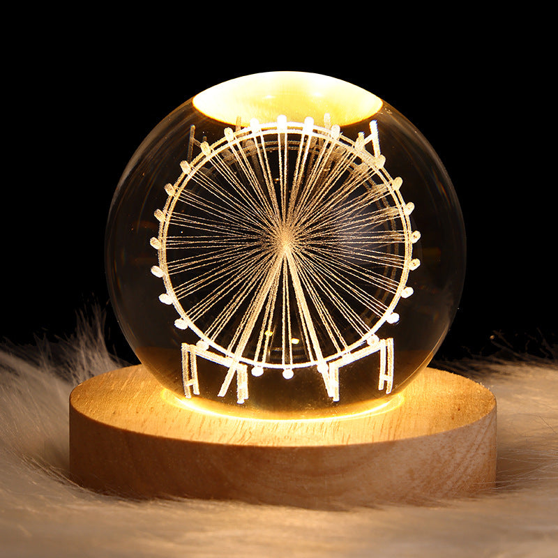 Starry Sky Crystal Ball Moon Projection Night Lamp Ambient Light