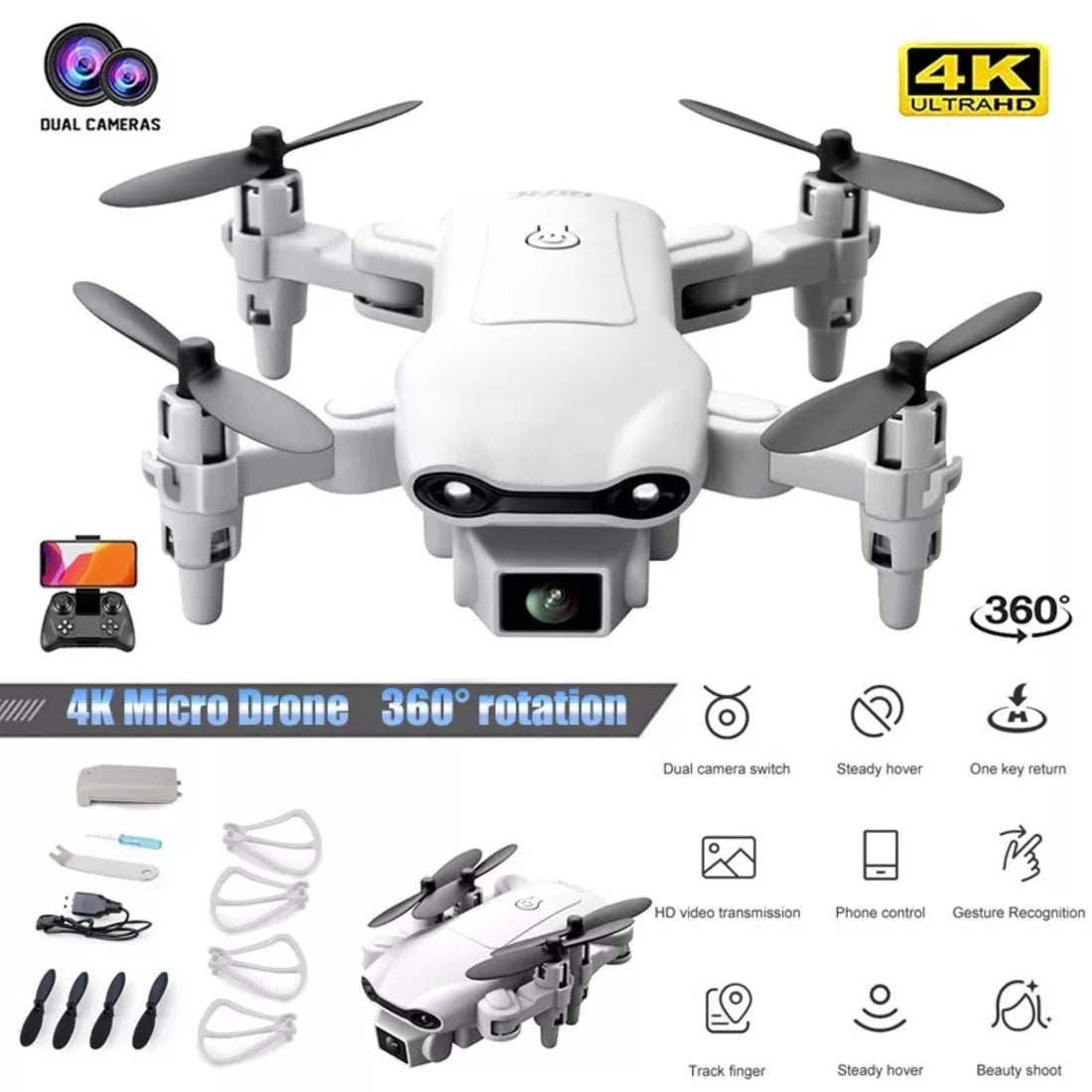 V9 Mini Drone 720P HD FPV Foldable RC Quadcopter