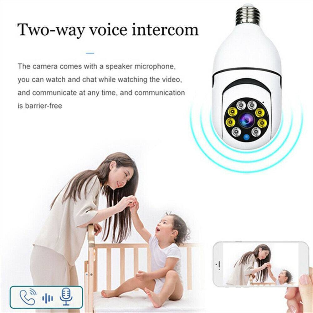 E27 Light Bulb 1080P HD WiFi Security Camera