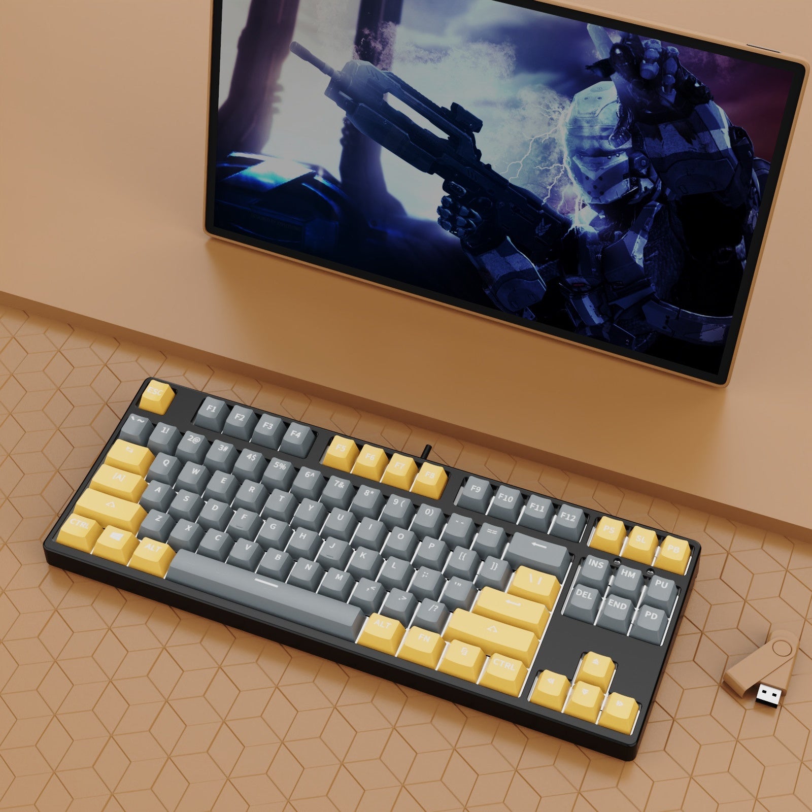 87 Key Wired Two Colors Mechanical Keyboard