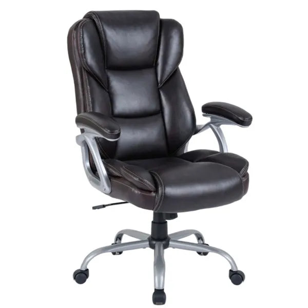 Ergonomic Executive Office Chair Adjustable Height Recline Brown