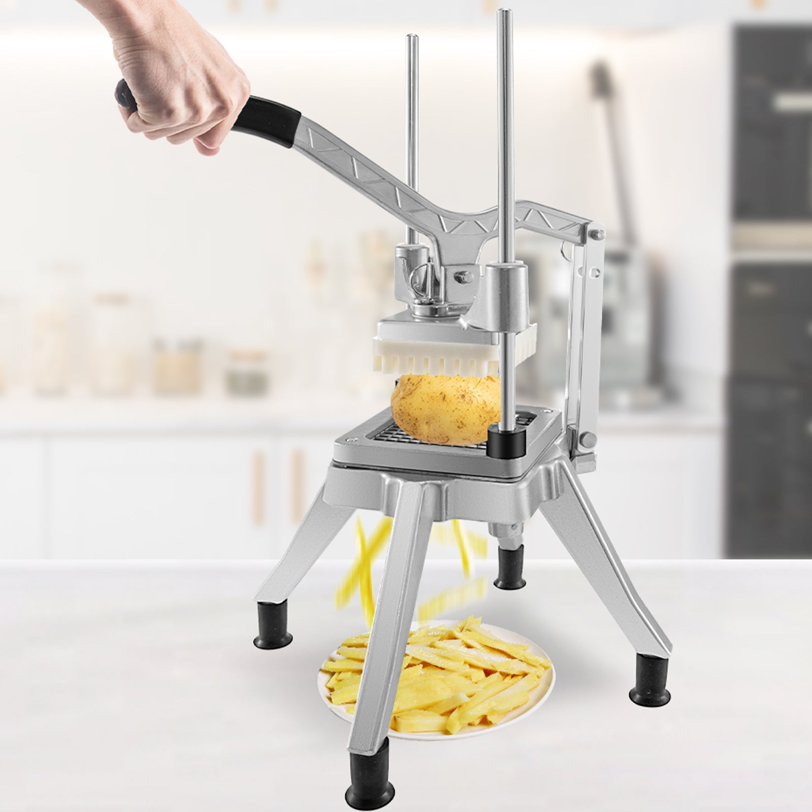 VEVOR Commercial Vegetable Chopper 4-Blade Fruit Dicer Stainless Steel