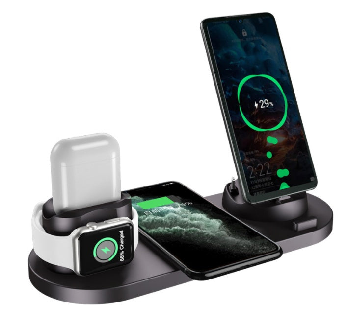 6-in-1 Wireless Charging Dock Fast Charger For iPhone Watch Pad