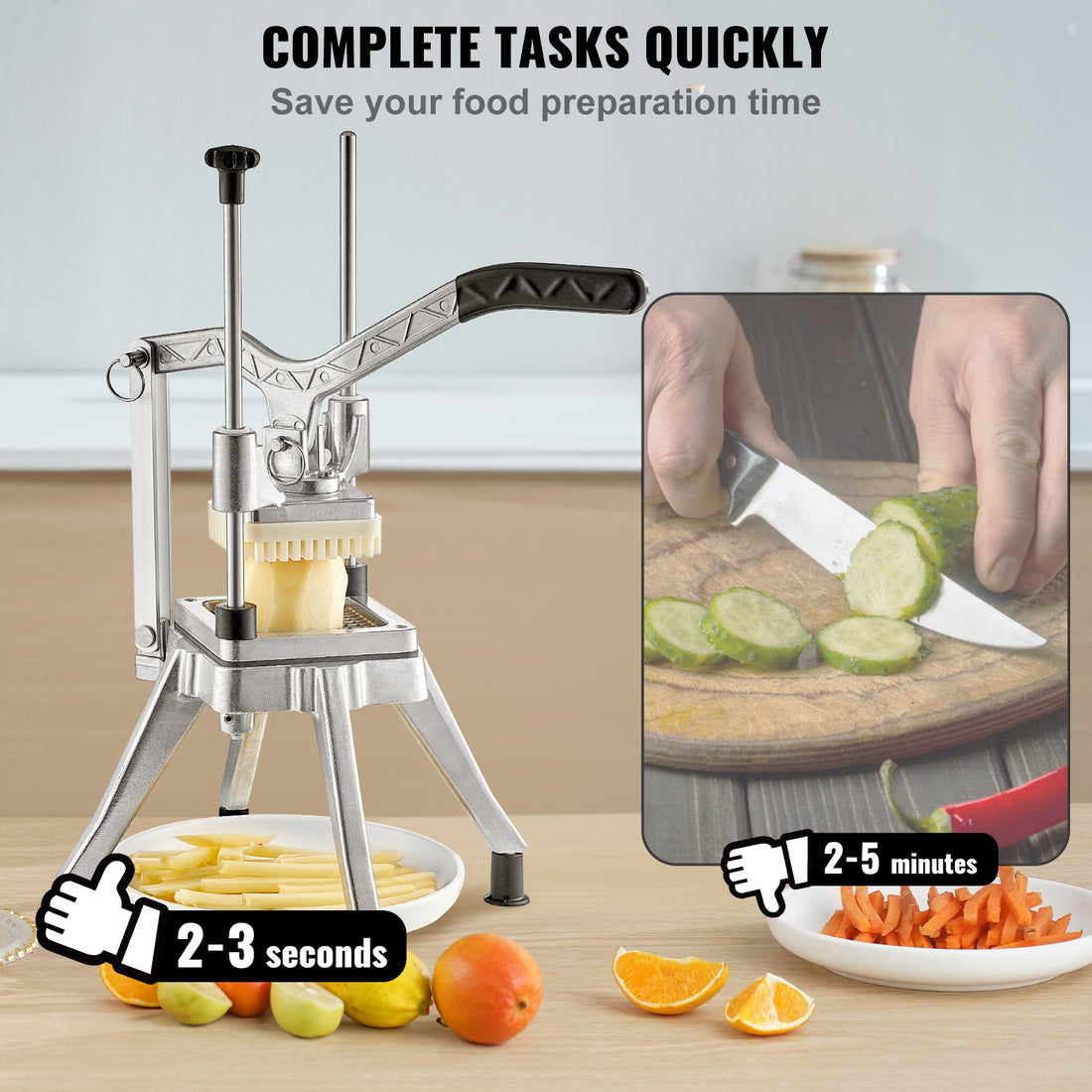 VEVOR Commercial Vegetable Chopper 4-Blade Fruit Dicer Stainless Steel