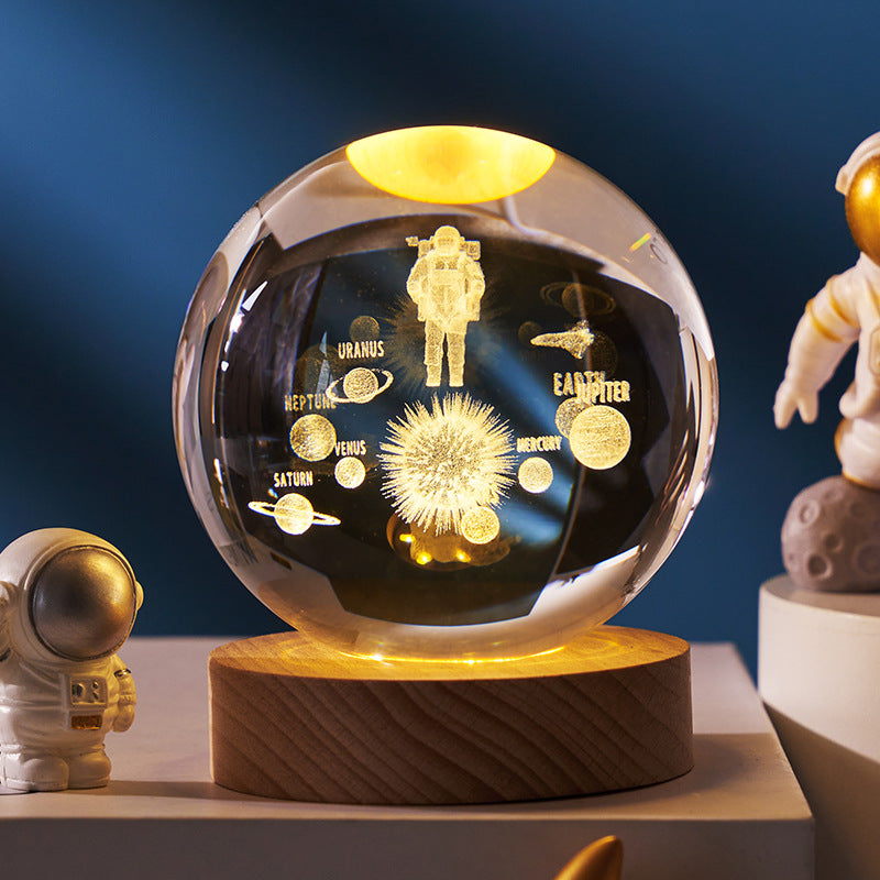 Starry Sky Crystal Ball Moon Projection Night Lamp Ambient Light