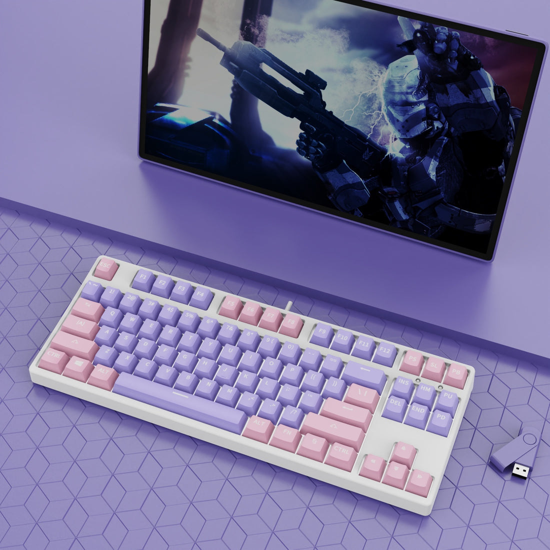 87 Key Wired Two Colors Mechanical Keyboard