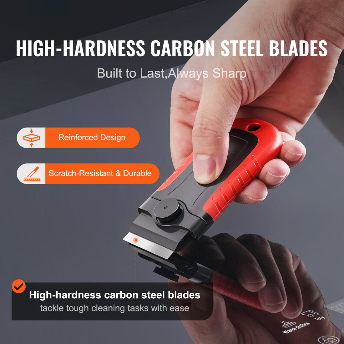 VEVOR Razor Blade Scraper Locking Tool 15 Blades Safety Cap