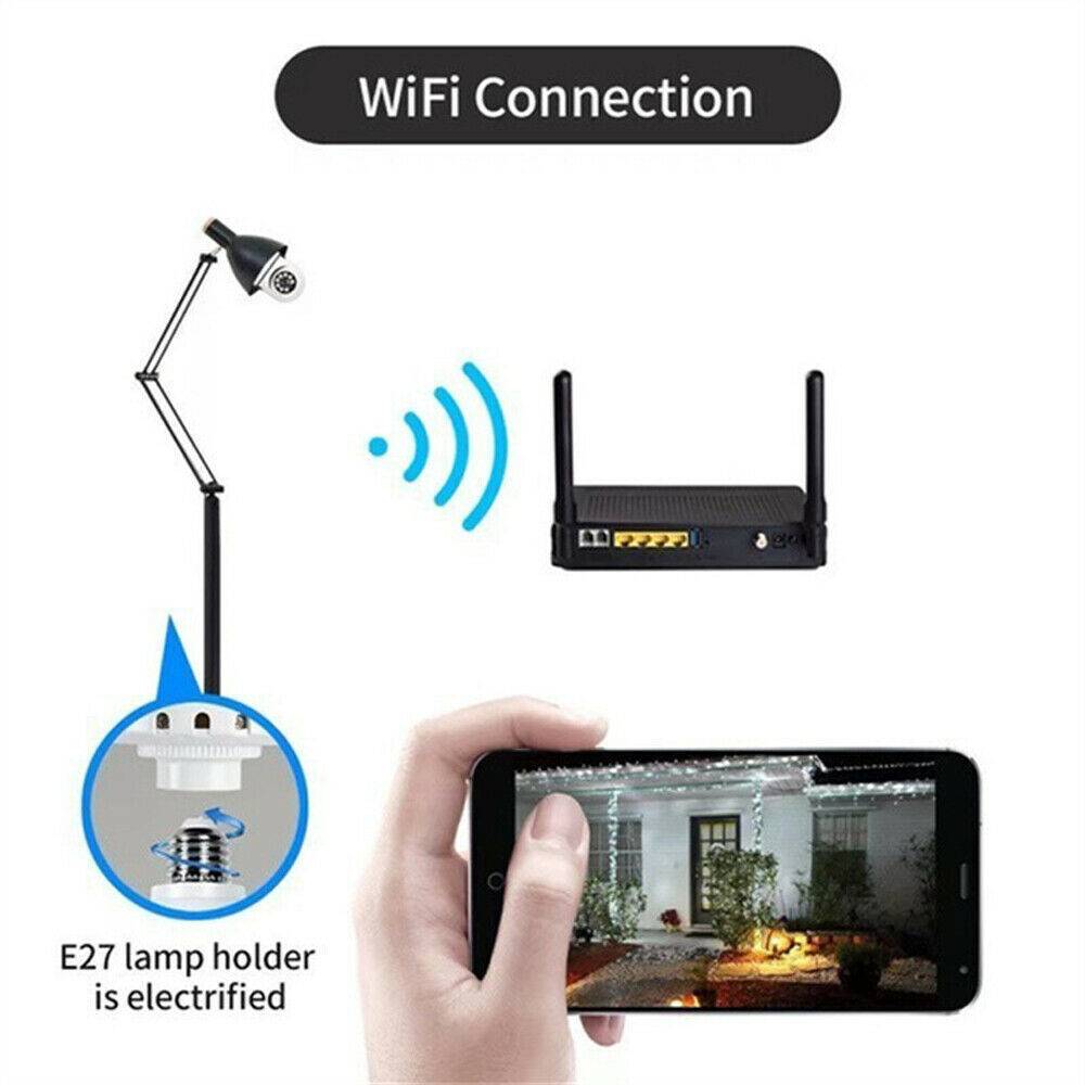 E27 Light Bulb 1080P HD WiFi Security Camera