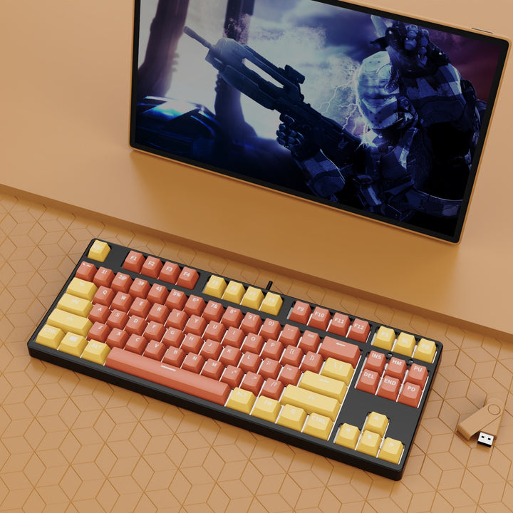 87 Key Wired Two Colors Mechanical Keyboard