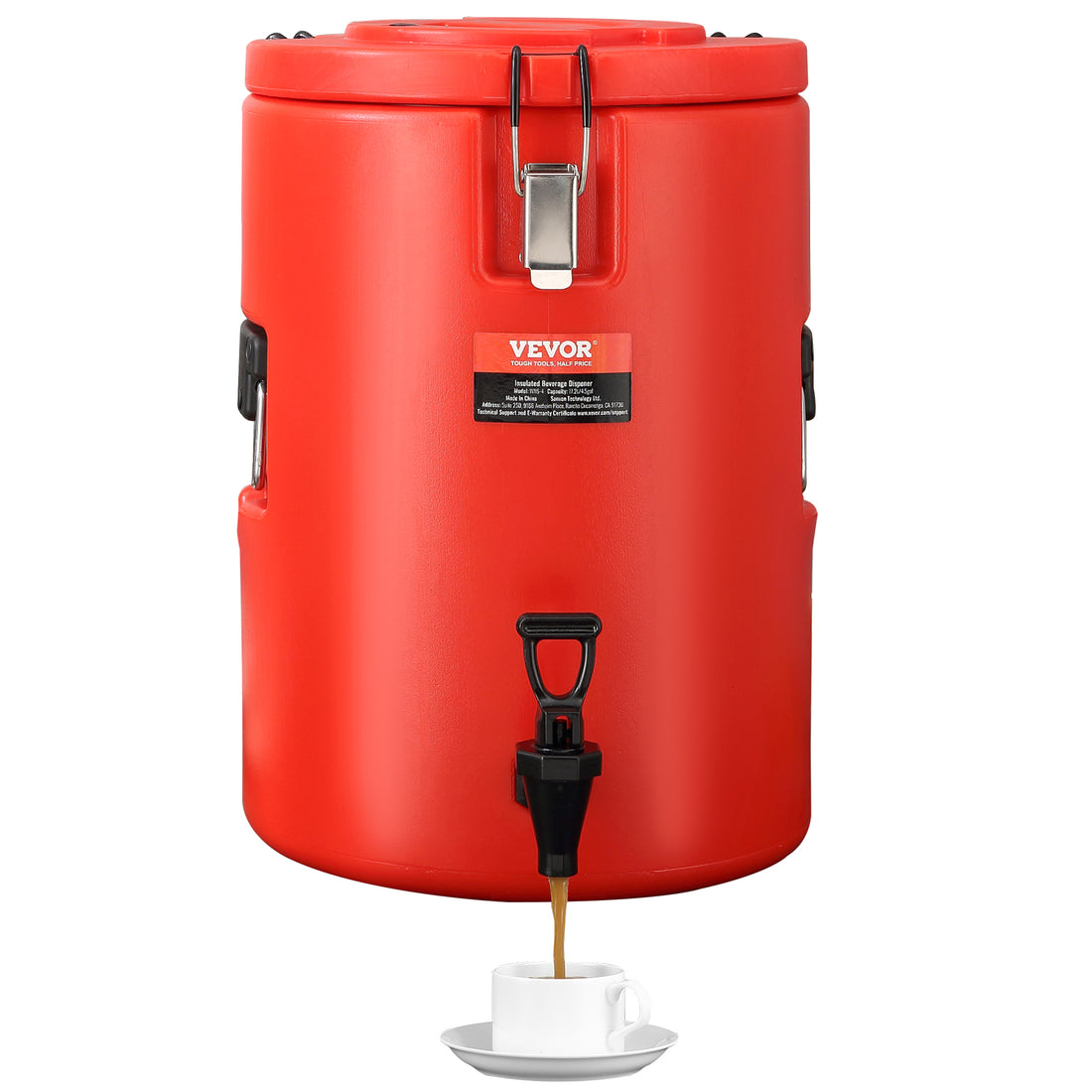 VEVOR 4.5 Gallon Stainless Steel Insulated Beverage Dispenser Hot Cold Server