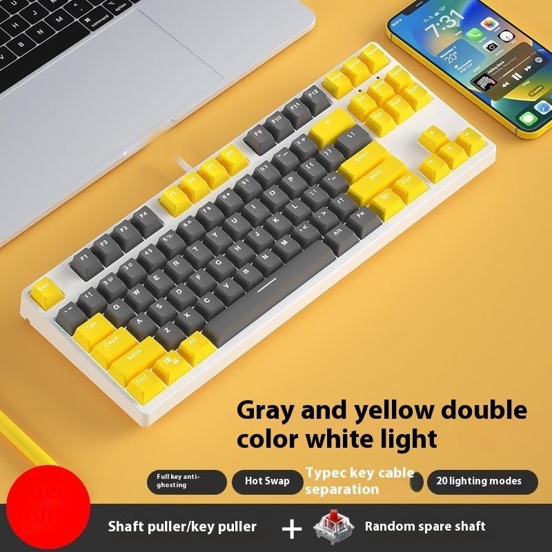 87 Key Wired Two Colors Mechanical Keyboard