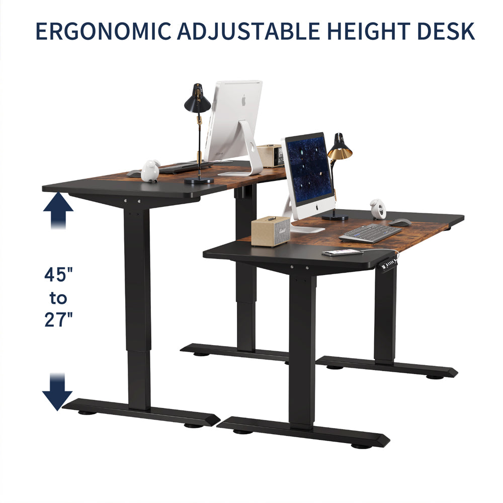 Electric Height Adjustable Standing Desk Home Office Gaming Table Lift Up Desk