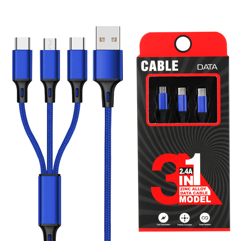 One for three charging data cable