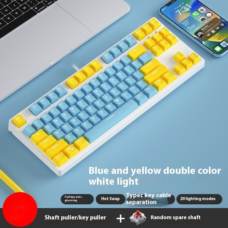 87 Key Wired Two Colors Mechanical Keyboard