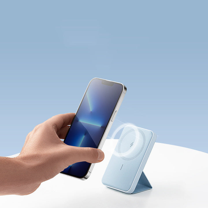 Magnetic Wireless Portable Power Bank With Stand