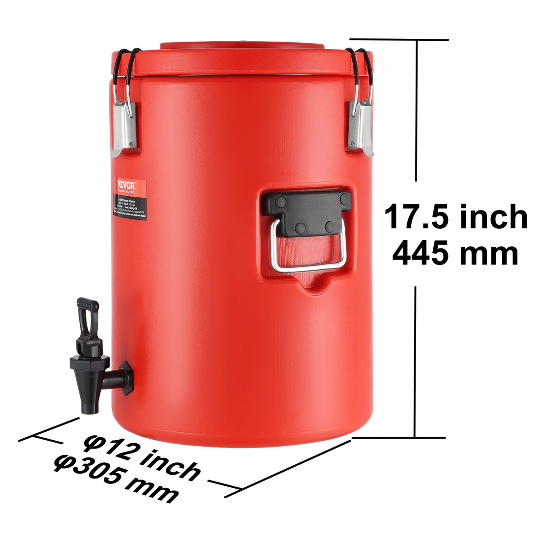 VEVOR 4.5 Gallon Stainless Steel Insulated Beverage Dispenser Hot Cold Server