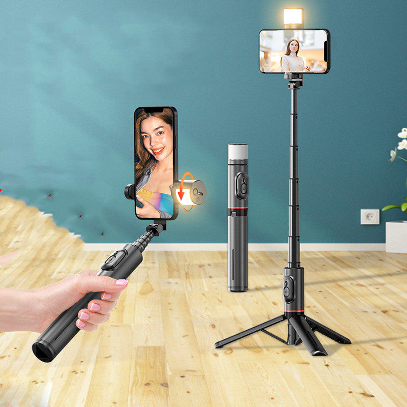 Bluetooth Remote Control Mobile Selfie Stick Integrated Tripod