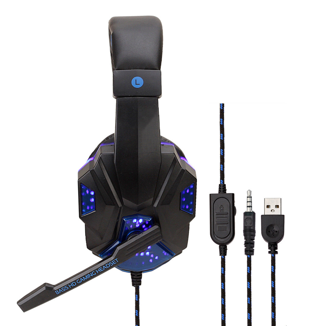 7.1 Wire-controlled Headset Light-emitting Headphones