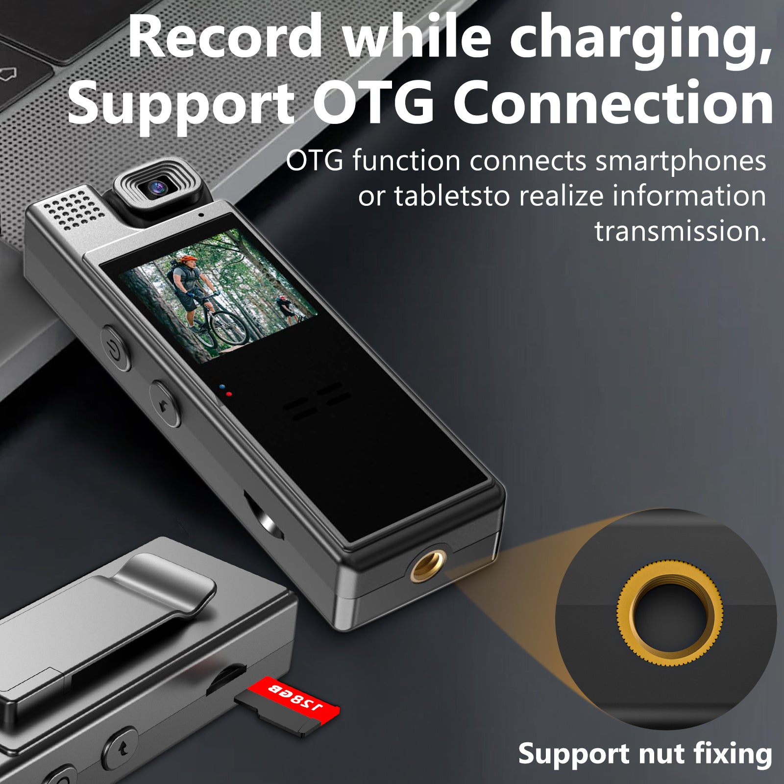 1080P HD Wearable Body Camera With Rotatable Lens