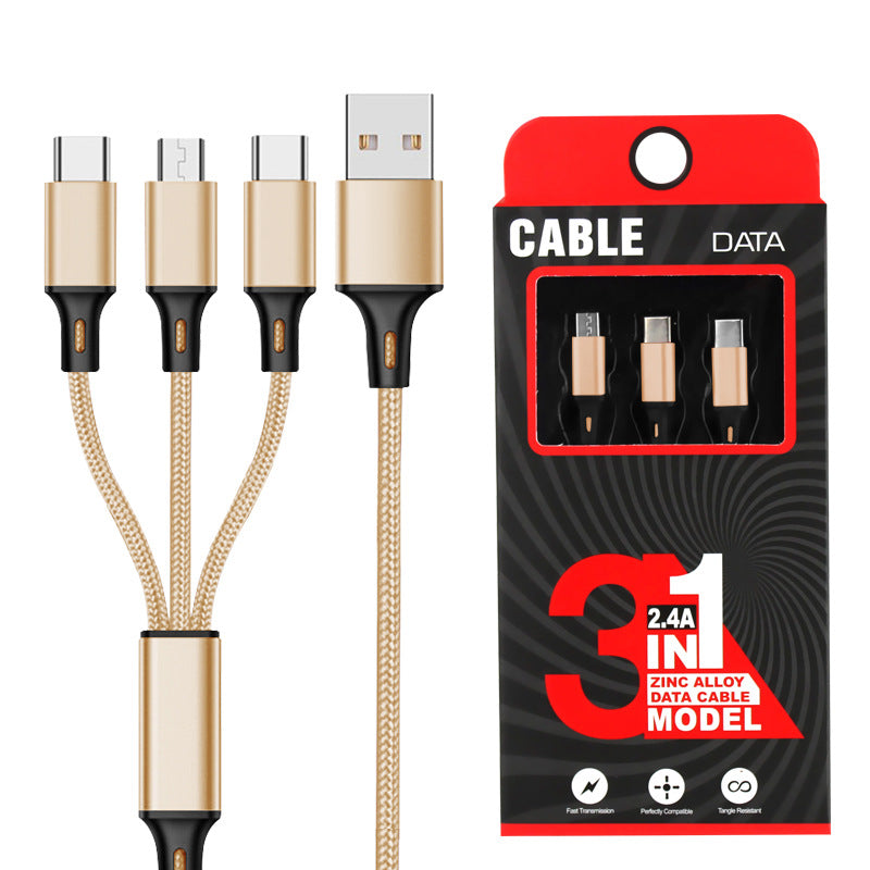 One for three charging data cable